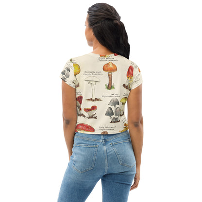 All-Over Print Crop Tee - Killer Mushrooms