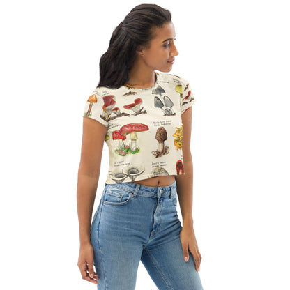 All-Over Print Crop Tee - Killer Mushrooms