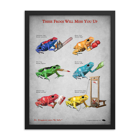 Framed Poster - Frogs With Weapons, One