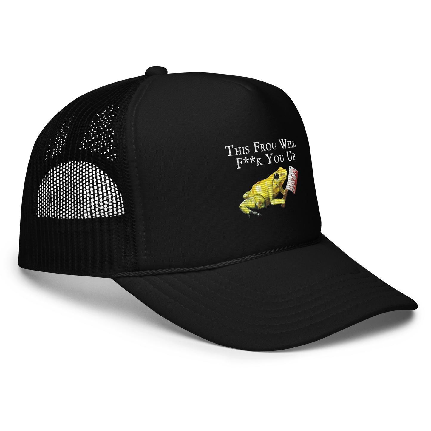 Foam Trucker Hat - Killer Frog with Weapon