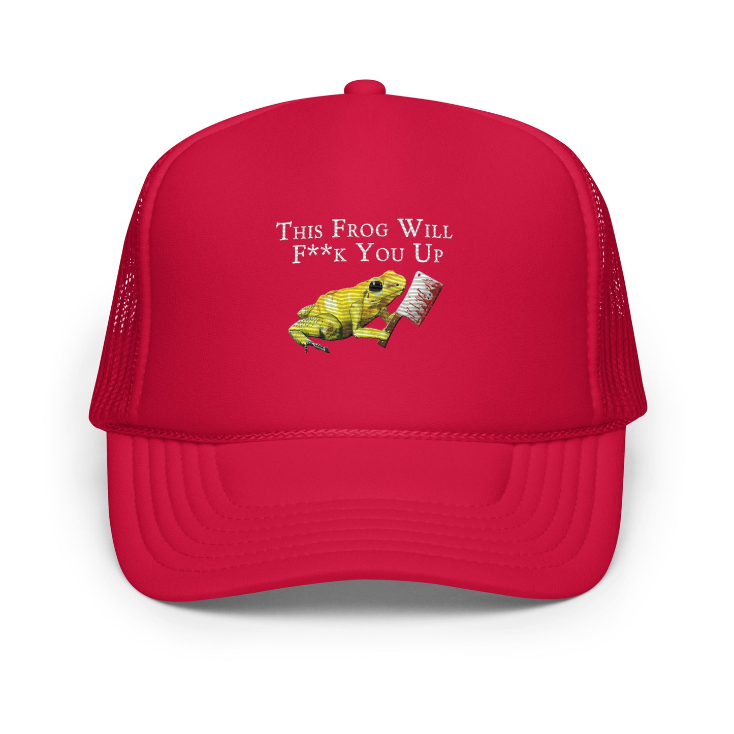 Foam Trucker Hat - Killer Frog with Weapon