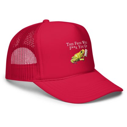 Foam Trucker Hat - Killer Frog with Weapon