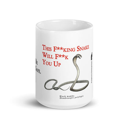 A White Glossy Mug - Killer Snake