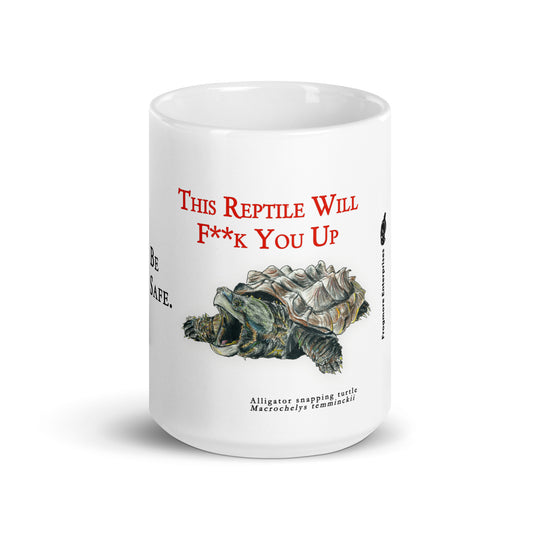 A White Glossy Mug - Killer Reptile