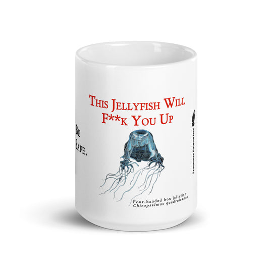 A White Glossy Mug - Killer Jellyfish