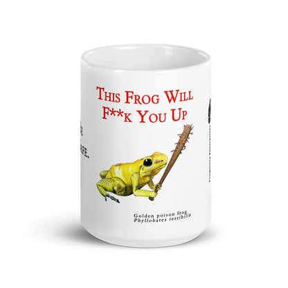 A White Glossy Mug - Killer Frog with Battle Instrument