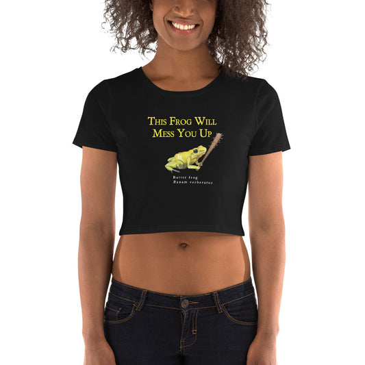 Women’s Crop Tee - Frog With Bat (Clean Version)