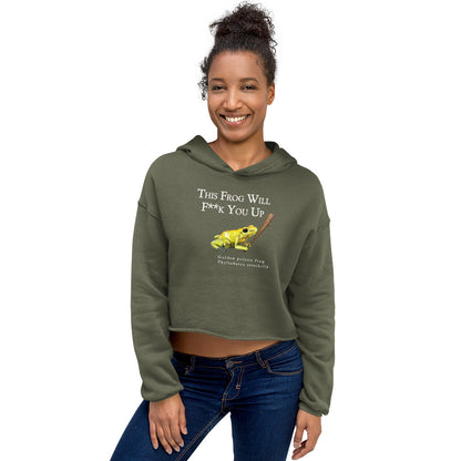 Crop Hoodie - Killer Frog with Battle Instrument