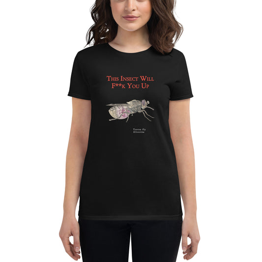 Women's Black Short Sleeve T-shirt - Killer Insect